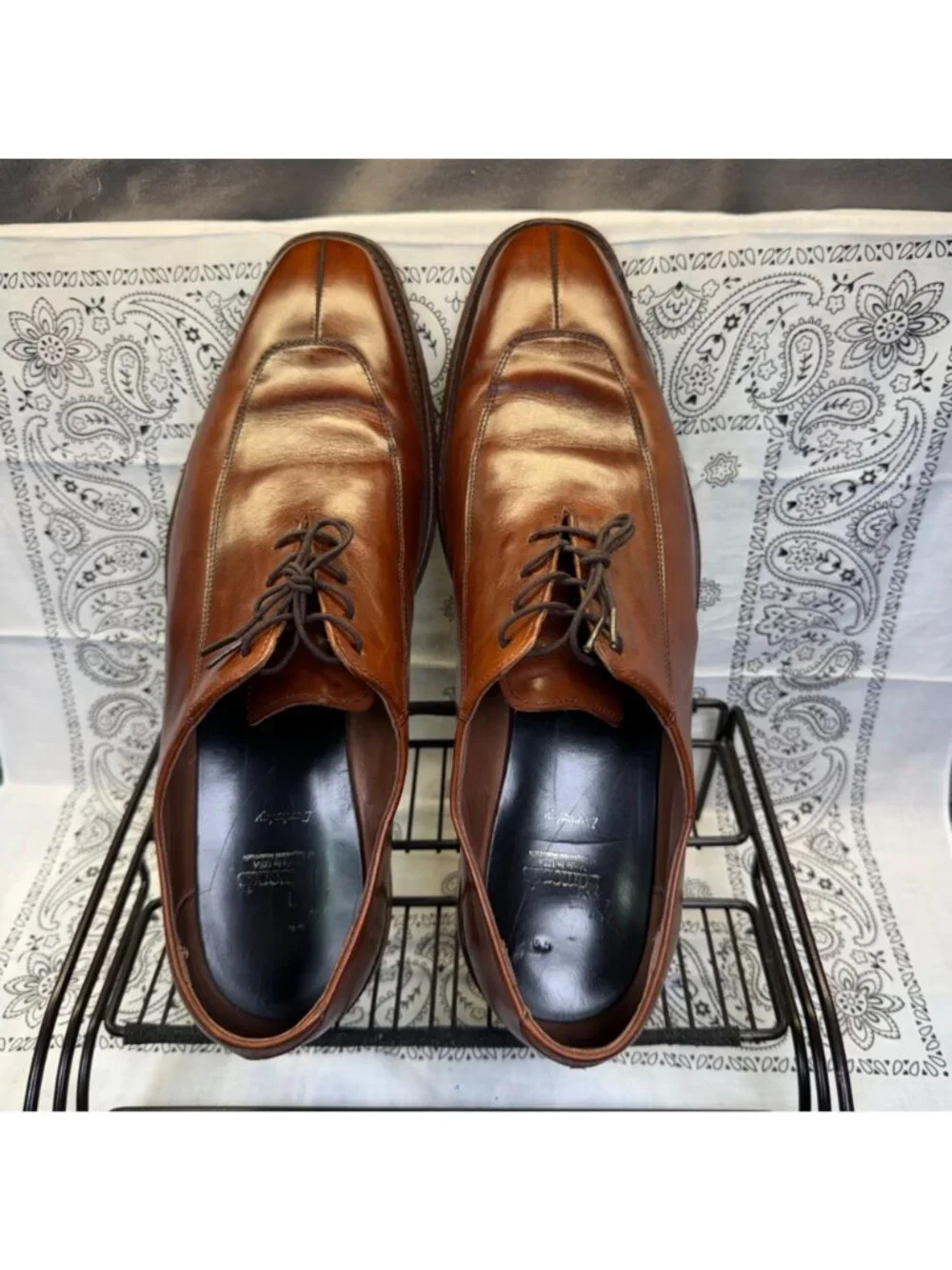 Allen Edmonds Berkely Split Toe Brown Leather Oxfords Men's Size 13B
